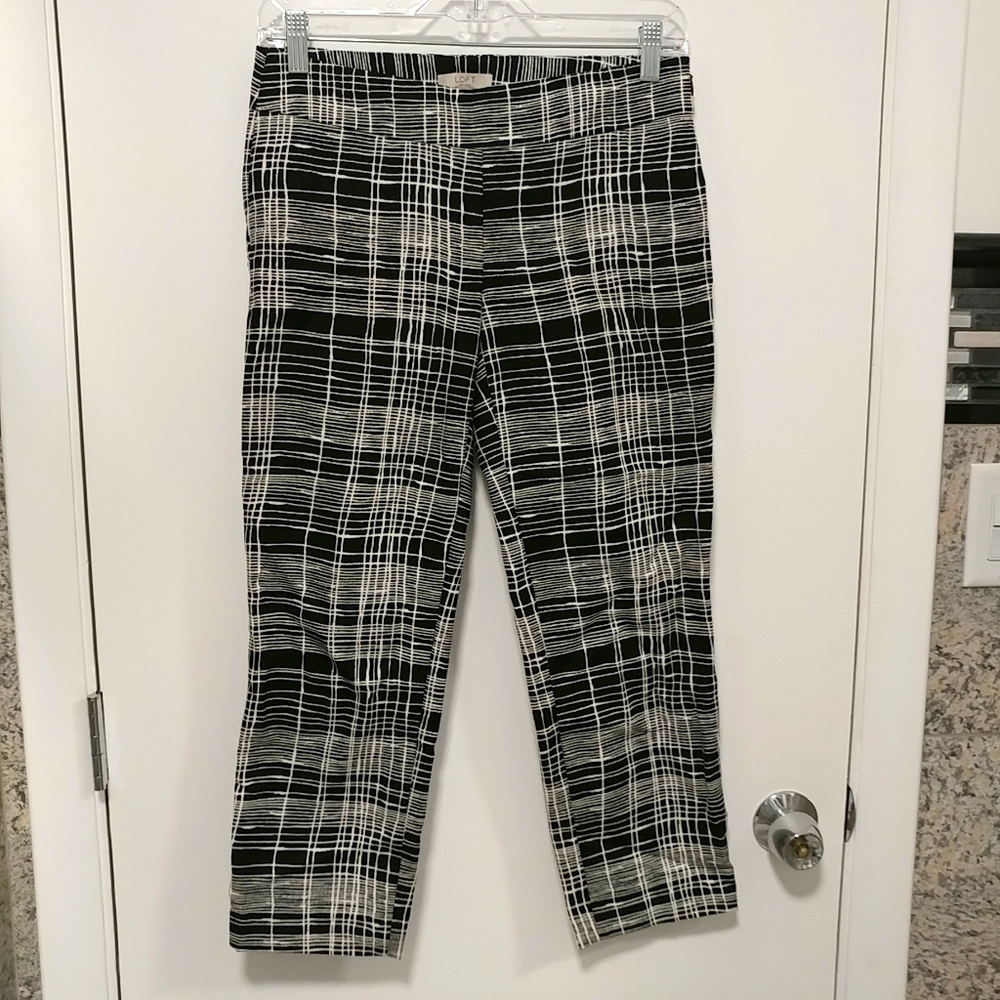 Loft Capri pants - Black/White - 00 petite